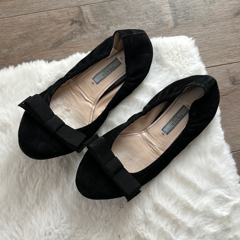 Prada Black Bow Flats